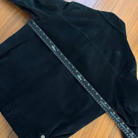 Vintage 90s Distressed Black Suede Leather Bomber Jacket Quilted Lining No Size - Picture 16 of 16